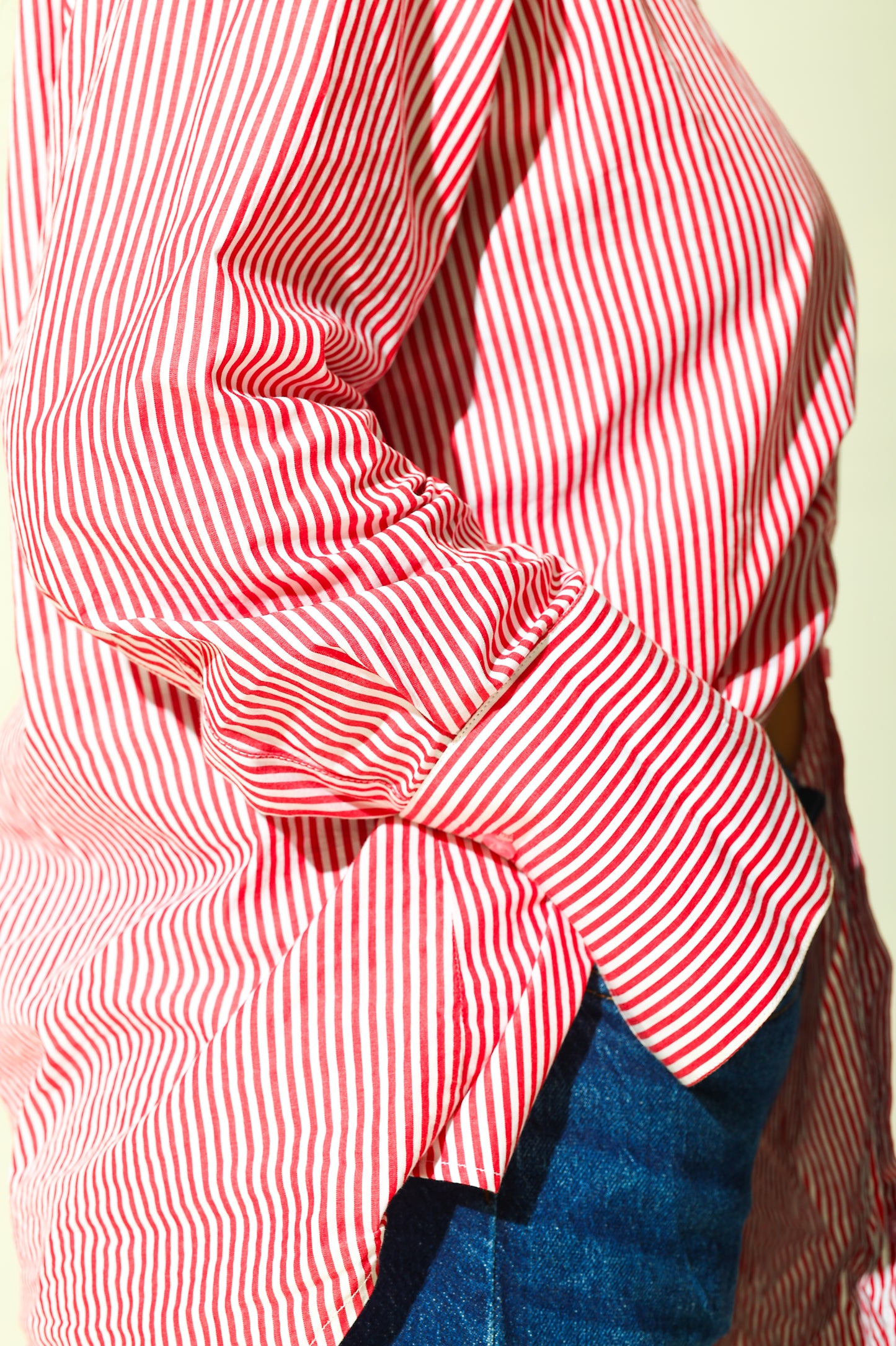 Bold Red Striped Oversized Shirt (RIYA116)